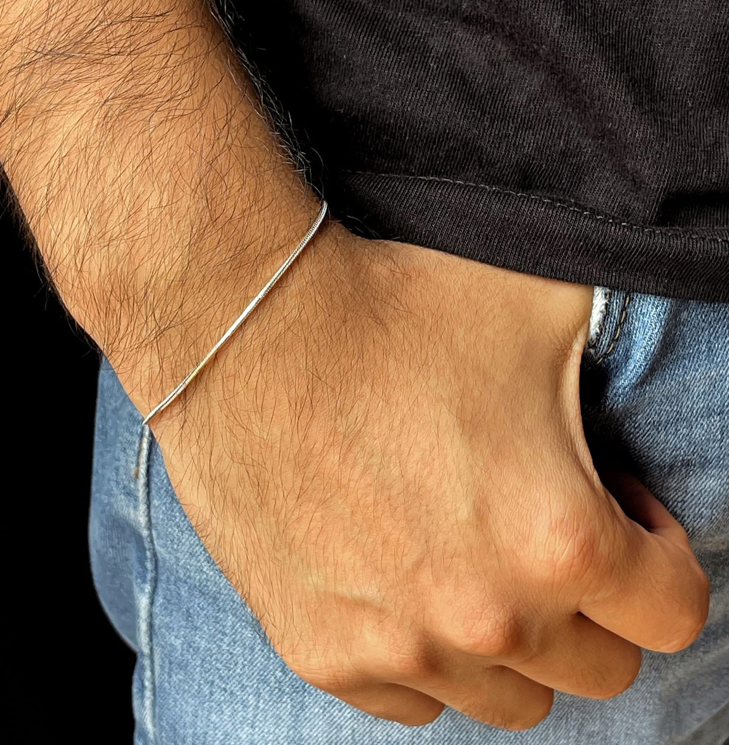 Pulsera de Plata Cola de Ratón