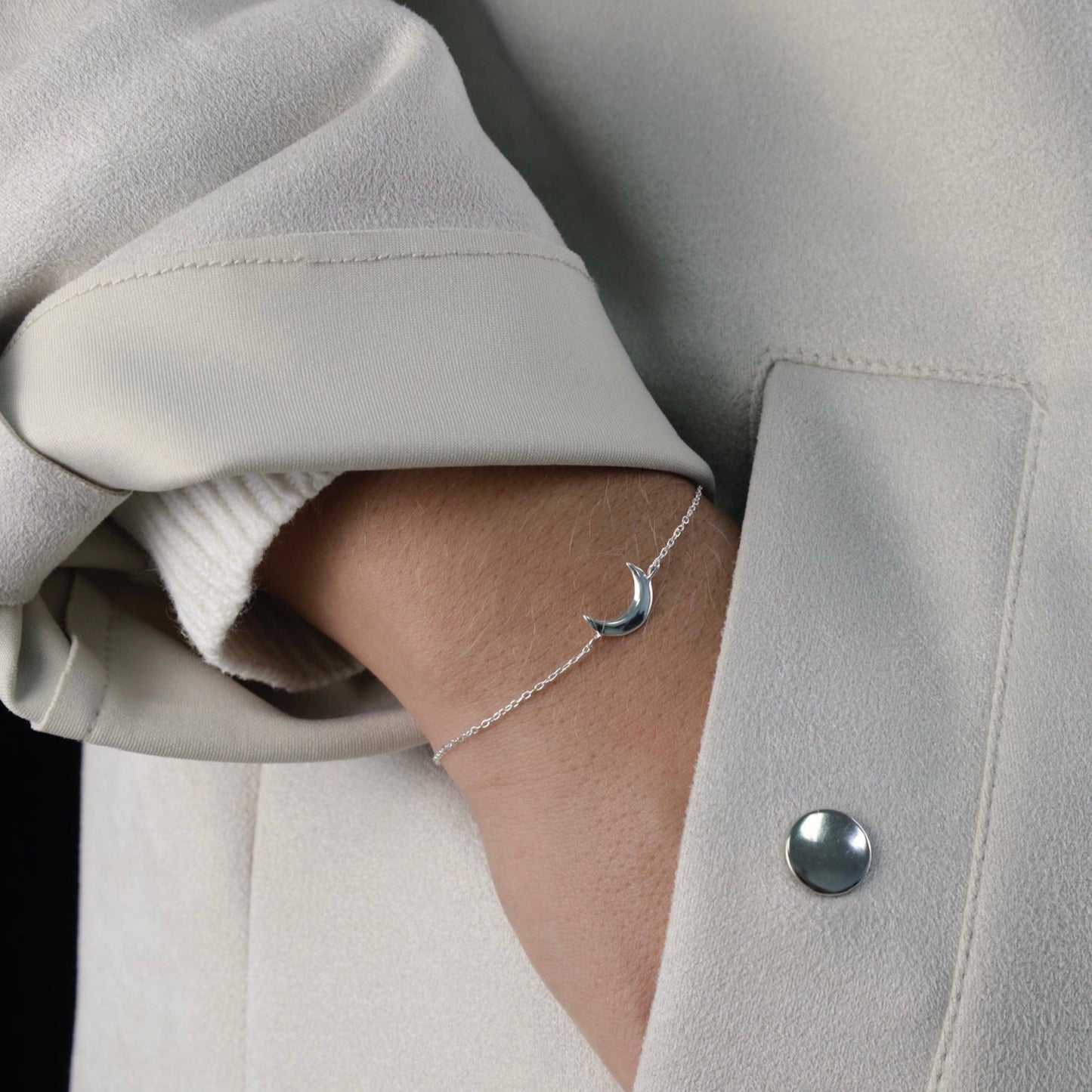 Pulsera de Plata Luna Mujer