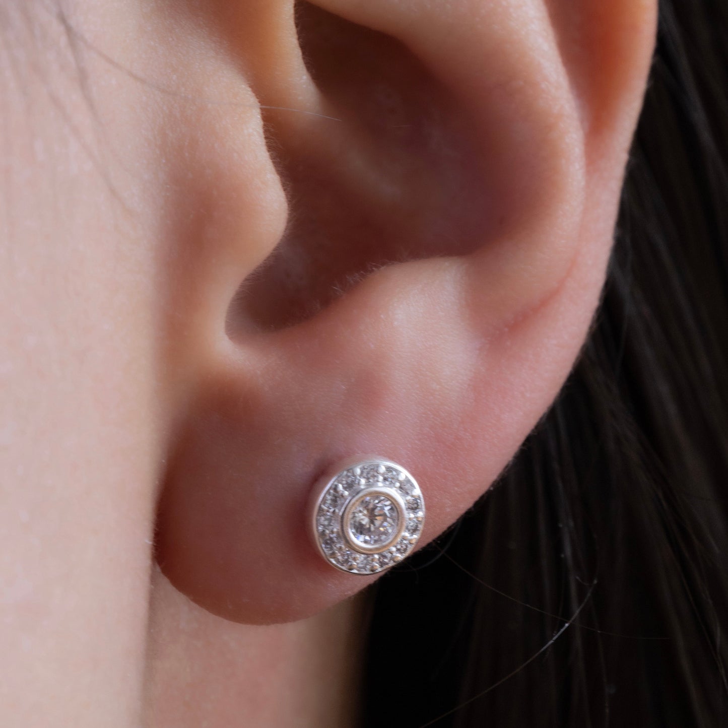 Aretes Plata Halo
