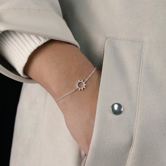 Pulsera de Plata Sol Mujer