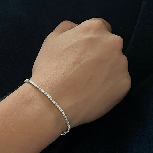 Pulsera de Plata Tennis Circon Cristal Unisex